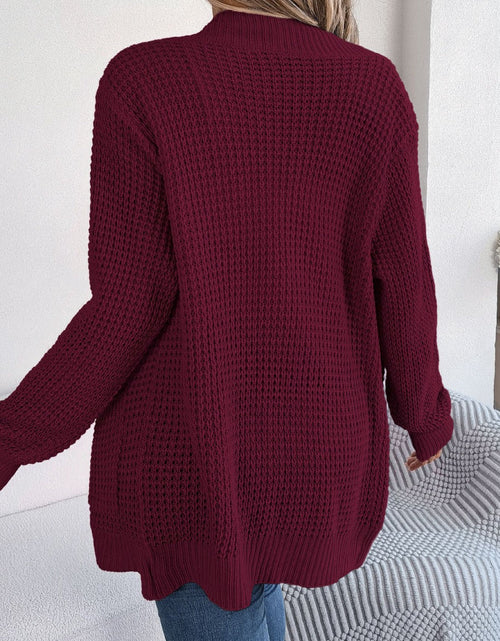 Load image into Gallery viewer, Open Front Long Sleeve Cardigan with Pockets

