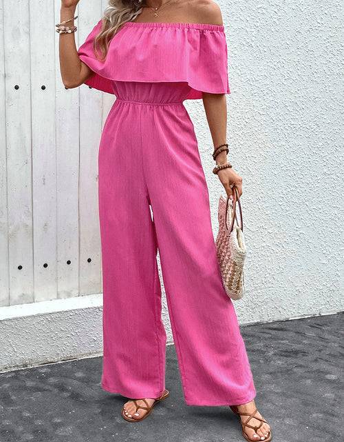 Load image into Gallery viewer, Perfee Off-Shoulder Wide Leg Jumpsuit
