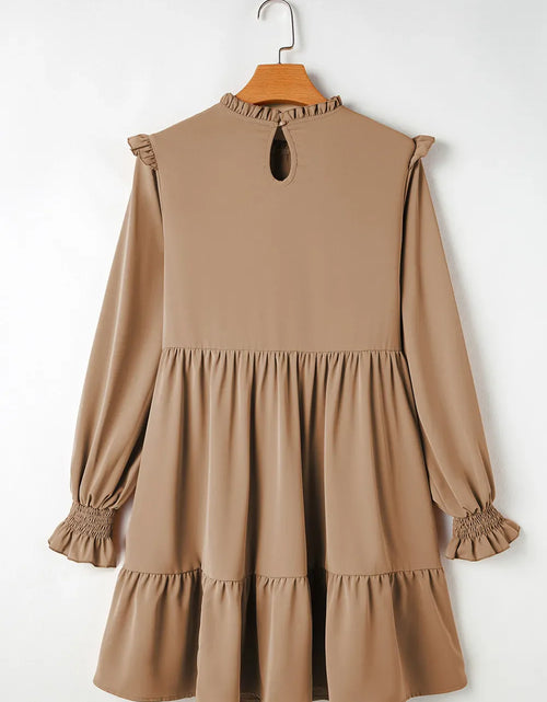 Load image into Gallery viewer, Frill Round Neck Flounce Sleeve Mini Dress

