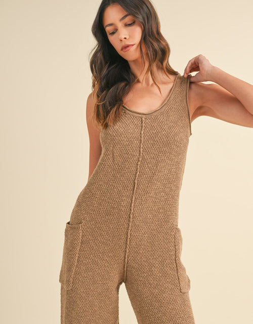 Load image into Gallery viewer, MABLE Sleeveless Knit Crop Jumpsuit with Pockets
