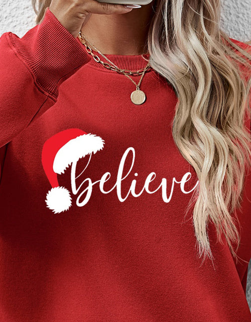 Load image into Gallery viewer, BELIEVE Graphic Long Sleeve Sweatshirt
