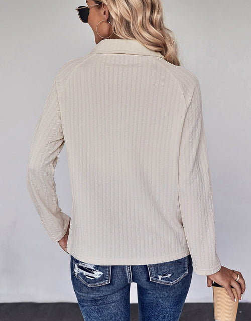 Load image into Gallery viewer, Perfee Collared Neck Buttoned Long Sleeve Top
