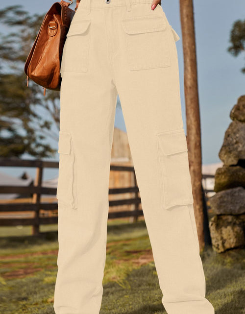 Load image into Gallery viewer, Loose Fit Long Jeans with Pockets
