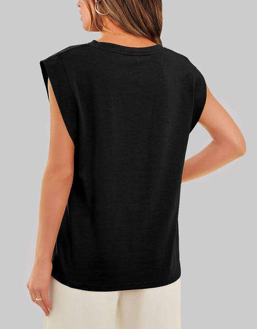 Load image into Gallery viewer, Florira Round Neck Cap Sleeve T-Shirt
