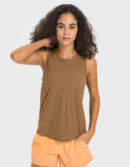 Load image into Gallery viewer, Millennia Cutout Back Round Neck Active Tank
