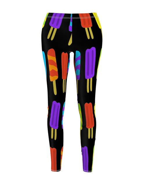 Load image into Gallery viewer, Popsicle Print Casual Leggings - Black by Tshirt Unlimited
