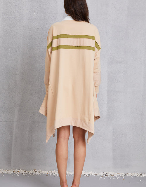Load image into Gallery viewer, Half Button Handkerchief Hem Dress
