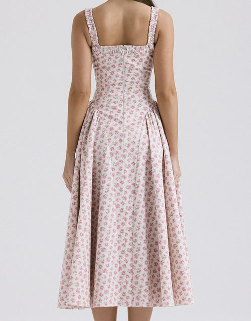 Load image into Gallery viewer, Floral Square Neck Wide Strap Midi Dress
