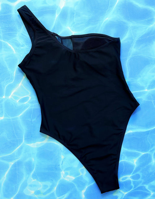 Load image into Gallery viewer, One-Shoulder Sleeveless One-Piece Swimsuit
