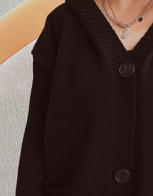 Load image into Gallery viewer, Dropped Shoulder Long Sleeve Hooded Cardigan
