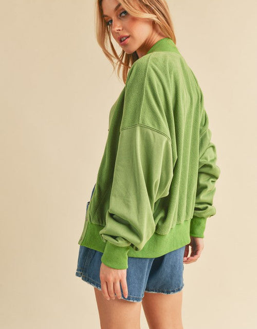 Load image into Gallery viewer, Aemi + Co Snap Down Drop Shoulder Brushed Jacket
