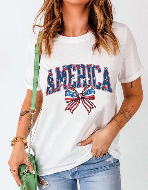 Load image into Gallery viewer, AMERICA Round Neck Short Sleeve T-Shirt
