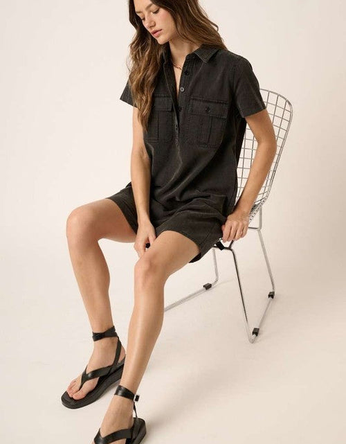Load image into Gallery viewer, Mittoshop Button Detail Collared Neck Short Sleeve Shirt Dress
