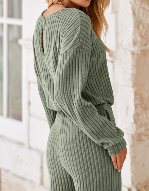 Load image into Gallery viewer, Round Neck Long Sleeve Jumpsuit
