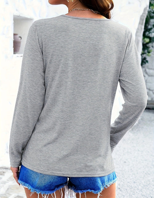 Load image into Gallery viewer, Crisscross V-Neck Long Sleeve T-Shirt
