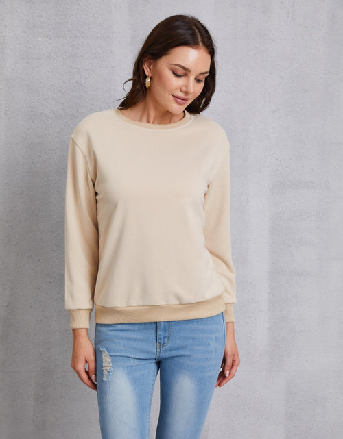 Load image into Gallery viewer, Round Neck Dropped Shoulder Sweatshirt
