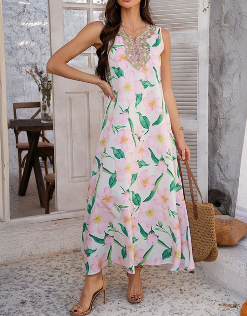 Load image into Gallery viewer, Devine Printed Sleeveless Maxi Dress
