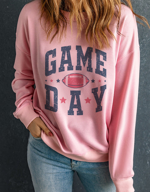 Load image into Gallery viewer, GAME DAY Round Neck Long Sleeve Sweatshirt
