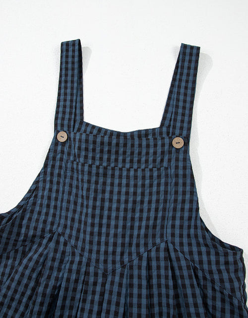 Load image into Gallery viewer, Plaid Wide Strap Wide Leg Overalls
