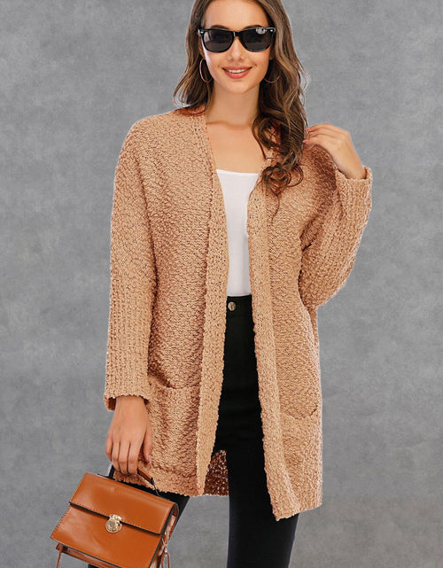 Load image into Gallery viewer, Angel Wings Pocketed Open Front Long Sleeve Cardigan
