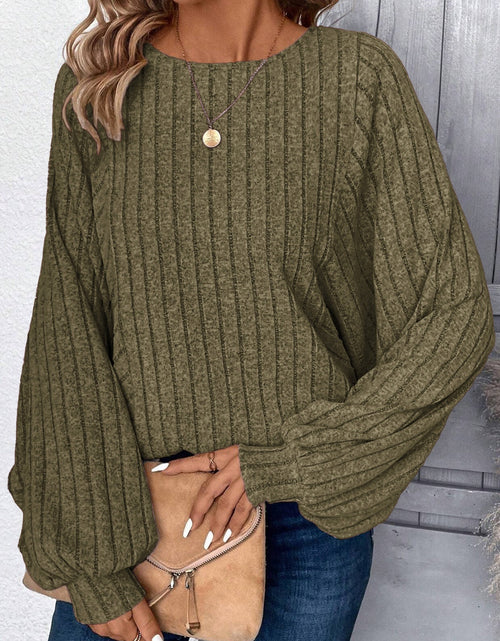 Load image into Gallery viewer, Plus Size Round Neck Batwing Sleeve T-Shirt
