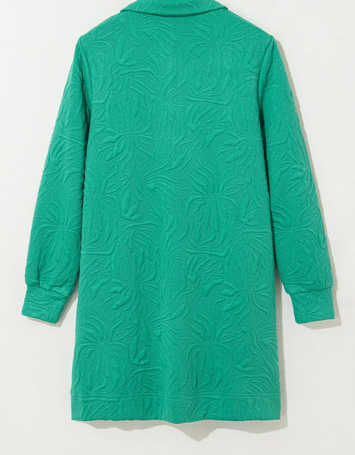 Load image into Gallery viewer, Texture Quarter Zip Long Sleeve Mini Dress
