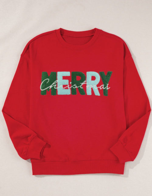 Load image into Gallery viewer, MERRY CHRISTMAS Contrast Long Sleeve Sweatshirt
