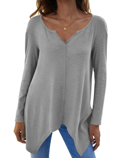 Load image into Gallery viewer, Full Size V-Neck Long Sleeve T-Shirt
