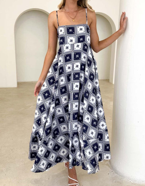 Load image into Gallery viewer, Printed Square Neck Midi Cami Dress
