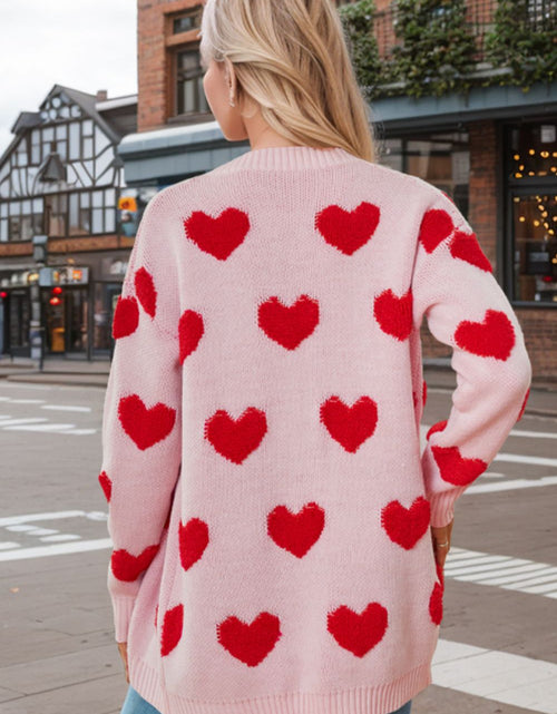 Load image into Gallery viewer, Heart Button Down Long Sleeve Cardigan
