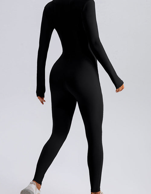 Load image into Gallery viewer, Half Zip Mock Neck Active Jumpsuit
