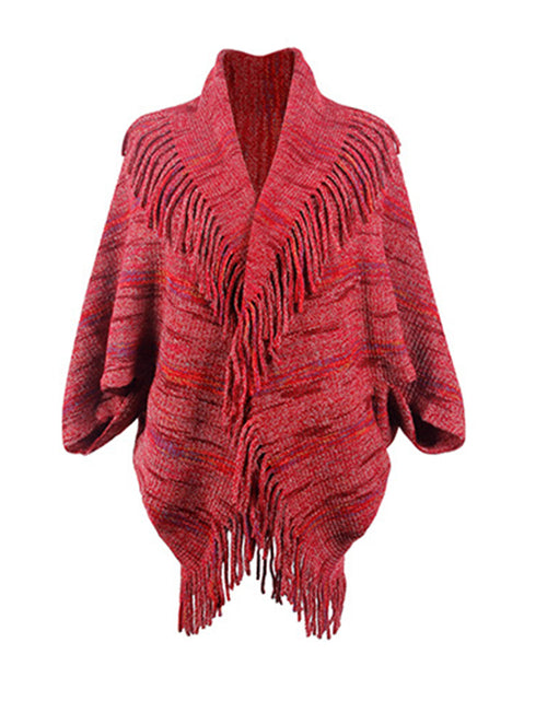 Load image into Gallery viewer, Fringe Detail Printed Poncho
