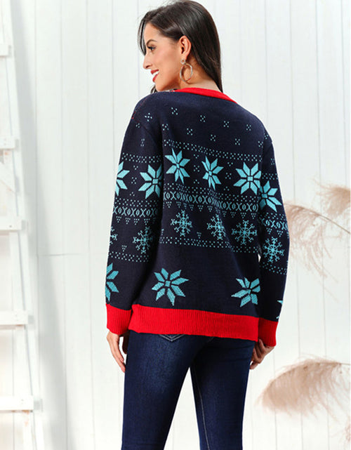 Load image into Gallery viewer, Snowflake Pattern Button Down Cardigan
