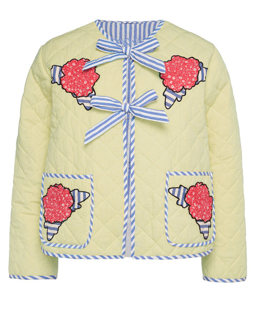 Load image into Gallery viewer, Embroidered Flower Tied Long Sleeve Winter Coat
