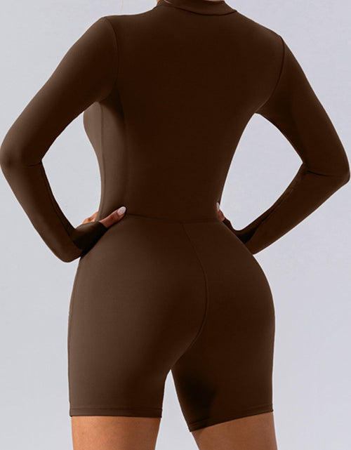 Load image into Gallery viewer, Half Zip Long Sleeve Active Romper
