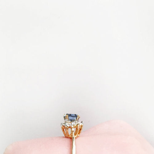 Load image into Gallery viewer, Vintage Genuine Opal or Austrian Crystal Ring 18k Yellow Gold Electroplated by PVD Vintage Jewelry

