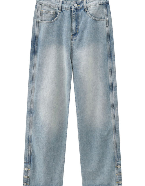 Load image into Gallery viewer, Side Slit Baggy Jeans with Pockets
