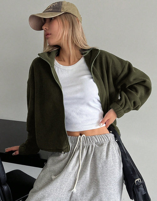 Load image into Gallery viewer, Honey Zip Up Long Sleeve Cropped Jacket
