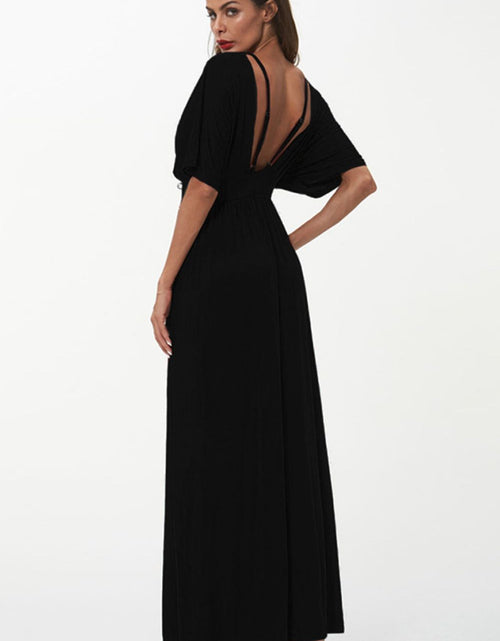 Load image into Gallery viewer, Shiny Strappy Neck Maxi Dress
