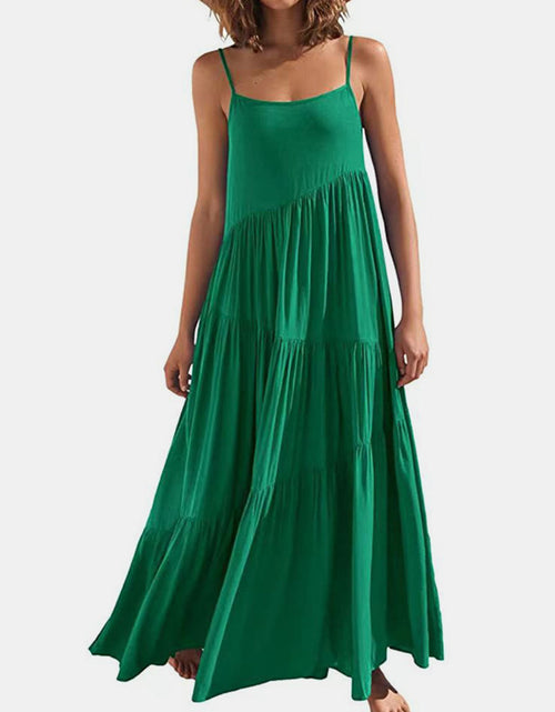 Load image into Gallery viewer, Full Size Ruched Tiered Spaghetti Strap Dress
