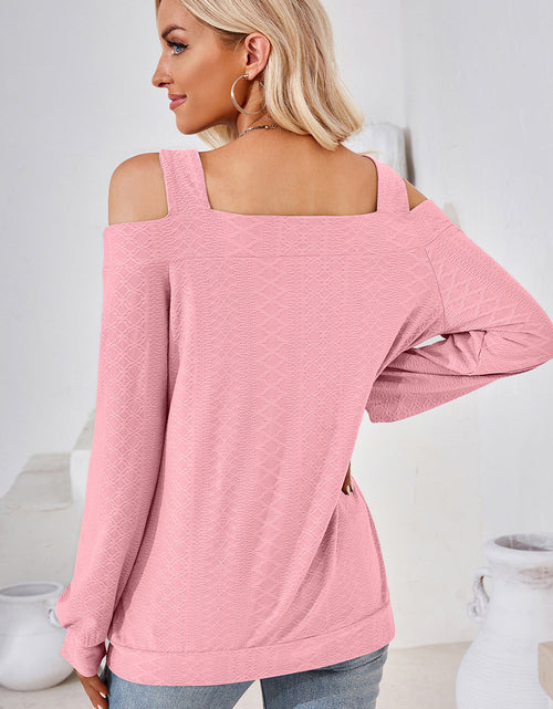 Load image into Gallery viewer, Cutout Square Neck Cold Shoulder T-Shirt
