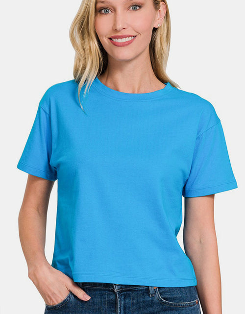 Load image into Gallery viewer, Zenana Round Neck Short Sleeve Cropped T-Shirt

