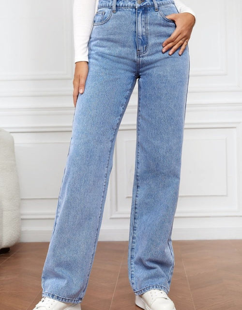 Load image into Gallery viewer, High Waist Straight Jeans
