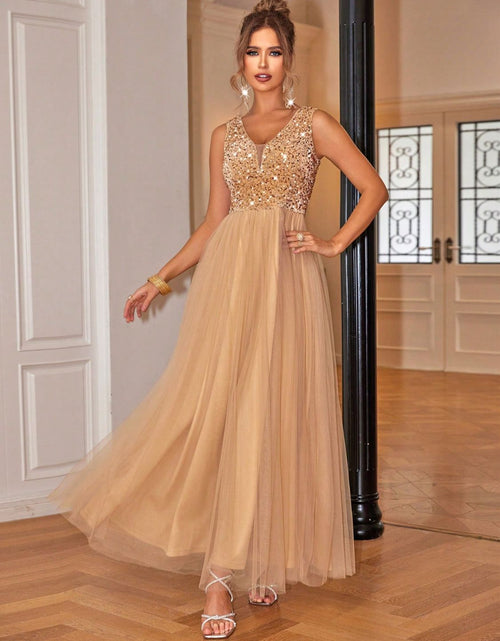 Load image into Gallery viewer, Sequin V-Neck Sleeveless Dress
