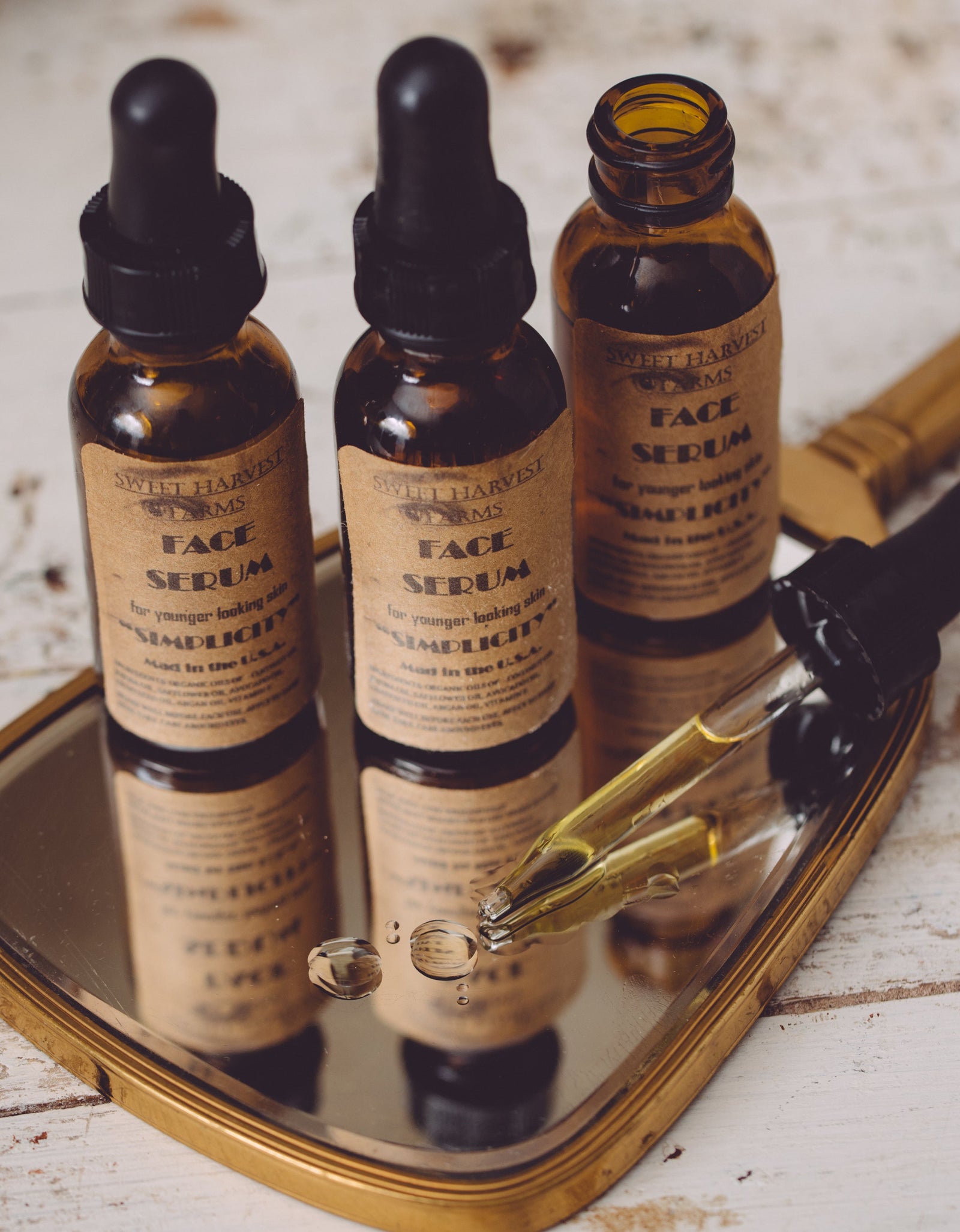 Organic Face Serum For younger looking skin by Sweet Harvest Farms