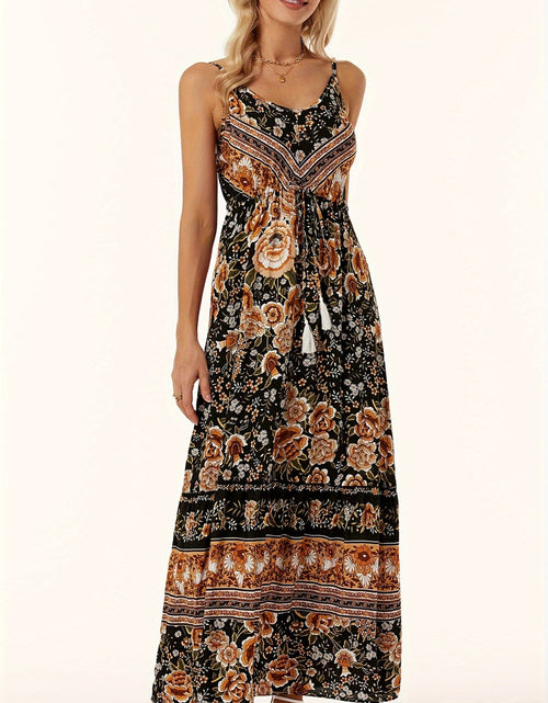 Load image into Gallery viewer, Printed Scoop Neck Midi Cami Dress
