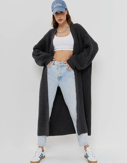 Load image into Gallery viewer, Open Front Long Sleeve Longline Cardigan
