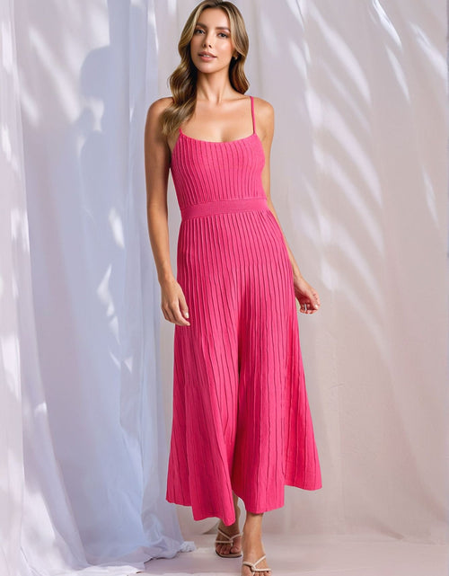 Load image into Gallery viewer, Textured Scoop Neck Midi Cami Dress
