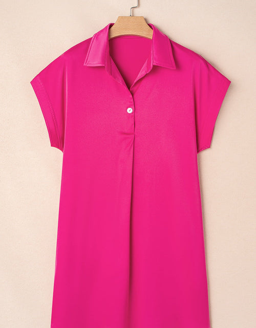 Load image into Gallery viewer, Buttoned Collared Neck Mini Shirt Dress

