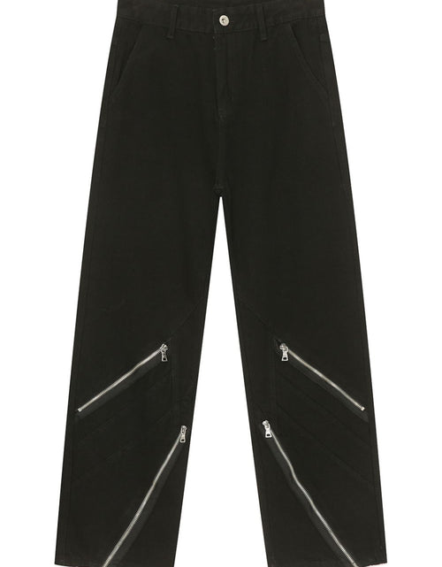 Load image into Gallery viewer, Men's Zip Decor Straight Leg Jeans
